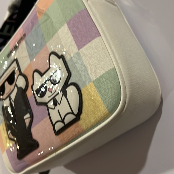 NWT Karl Lagerfeld Paris Maybelle Colorblock Double Zipper Camera Crossbody Bag - Picture 3 of 6